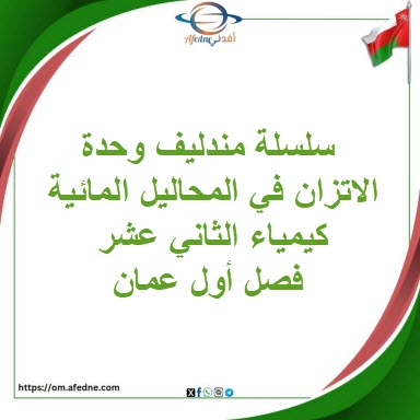 سلسلة مندليف وحدة الاتزان في المحاليل المائية كيمياء ثاني عشر سلسلة مندليف وحدة الاتزان في المحاليل المائية كيمياء ثاني عشر