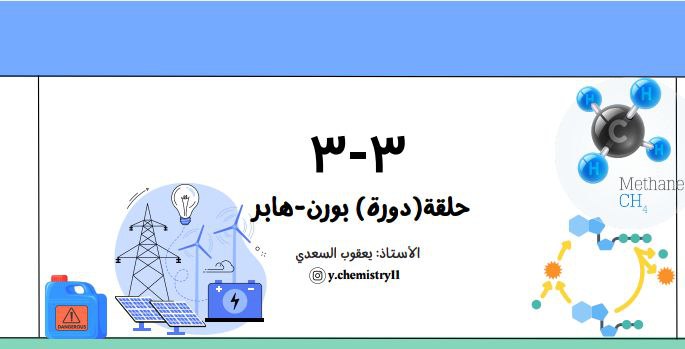 ملخص درس حلقة دورة بورن هابر كيمياء الصف الثاني عشر فصل أول عمان